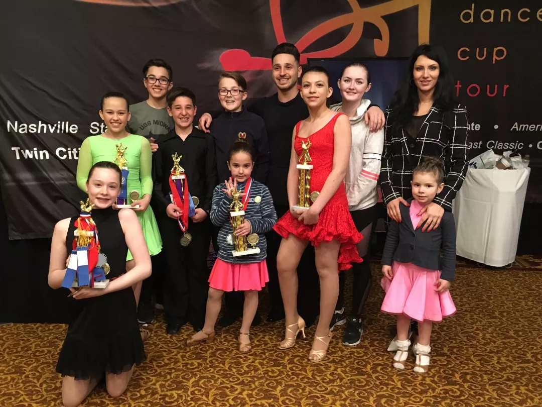 Dance With Us America dancers and supporters at a competition